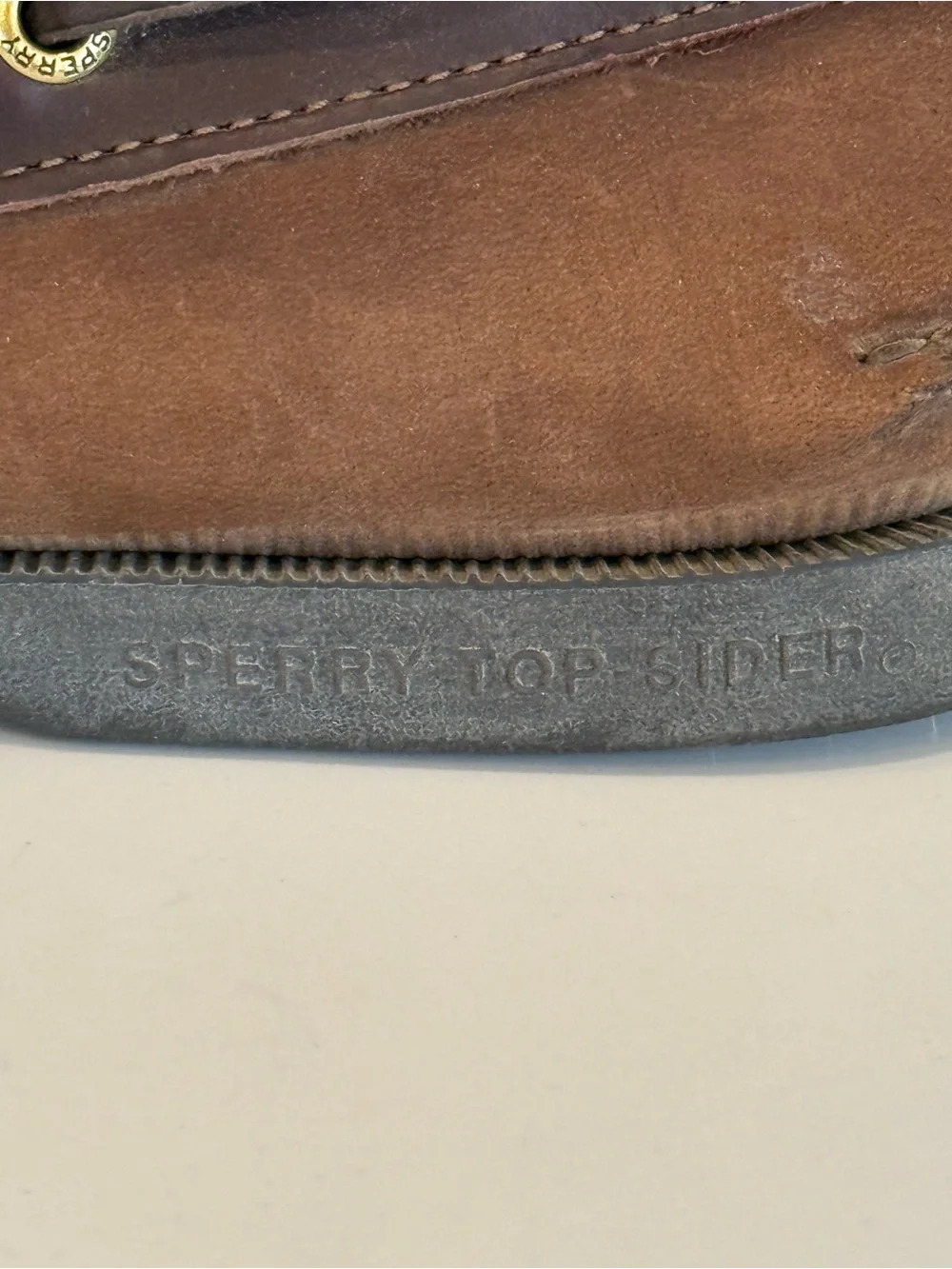 Sperry Top-Sider Men’s 11.5 Brown Leather Nubuck 2-Eye Boat Shoes Moc Toe